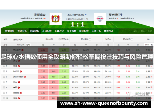 足球心水指数使用全攻略助你轻松掌握投注技巧与风险管理